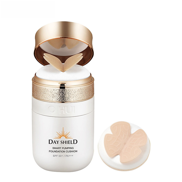 Phấn nước chống nắng che khuyết điểm OHUI Day Shield Smart Pumping Foundation Cushion SPF50+/Pa+++ 30ml màu 01 sắc da sáng