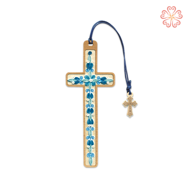 Bookmark Giấy Xoắn Nghệ Thuật - Thánh Giá Xanh - Blue Cross - Religion - Việt Net - VN6BM412025NN