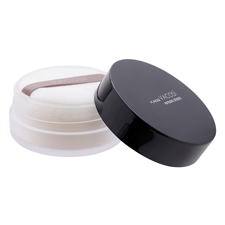 Phấn Phủ Dạng Bột Vacosi Loose Powder Natural Studio 30g (Hộp Lớn) + Tặng 1 Kèm Cọ Kabuki