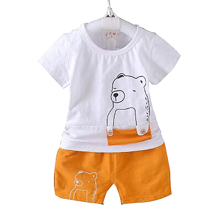 Bộ Quần Áo Gấu Cam 20 Cho Bé Chất Cotton