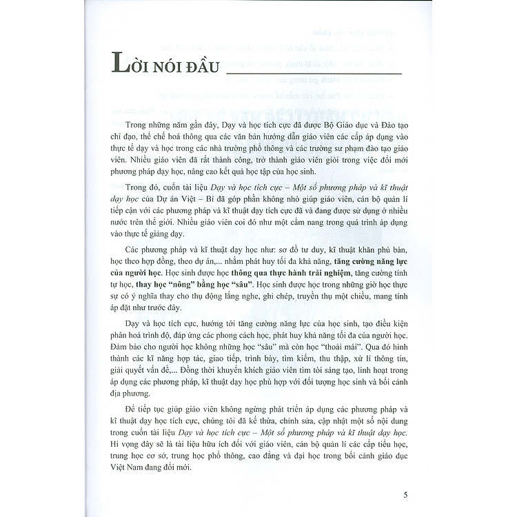 Dạy Và Học Tích Cực Một Số Phương Pháp Và Kĩ Thuật Dạy Học (Tái bản năm 2022) - Ảnh 5