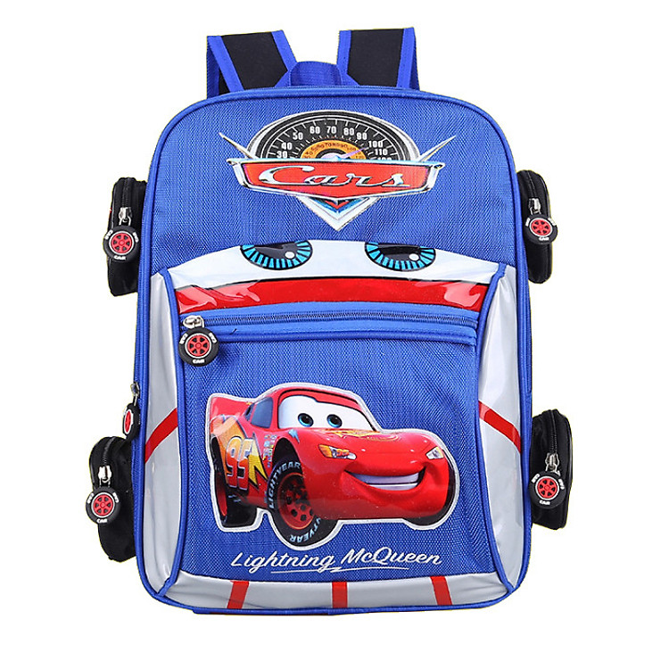 Ba lô bé trai MCqueen F5 màu xanh cho bé mẫu giáo