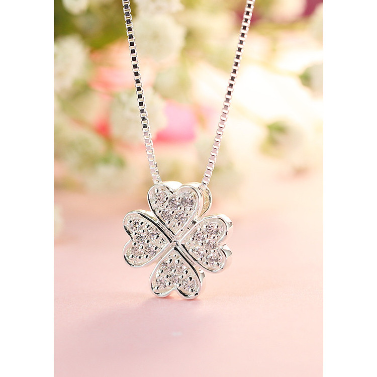 Dây chuyền bạc nữ đẹp mặt cỏ 4 lá DCN0232