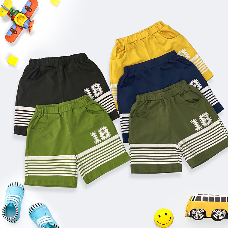 Quần Short Thun Bé Trai Từ 4-12 Tuổi MEEJENA Quần Short Bé Trai 100% Cotton 4C - 899