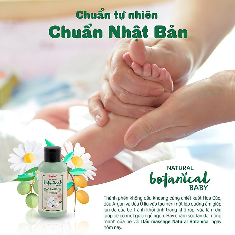 Dầu Massage Cho Bé Pigeon 120ml Chính hãng Giá tốt - Hình ảnh 4