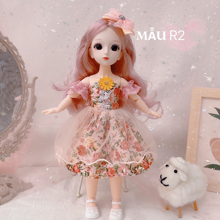 Búp bê 3D 30cm đầm ren xanh Chính hãng Tiết kiệm - Hình ảnh 2