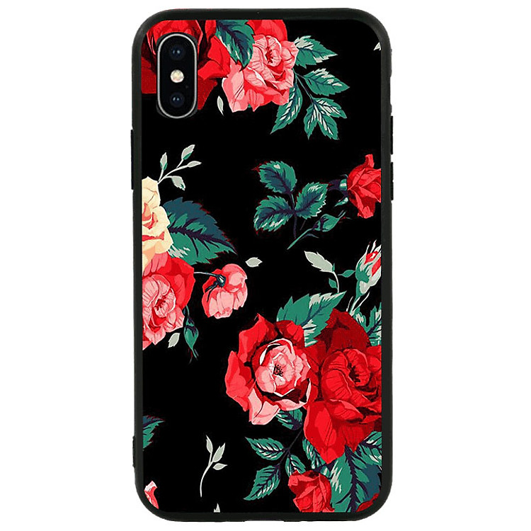 Ốp lưng viền TPU cao cấp cho Iphone X - Rose 01