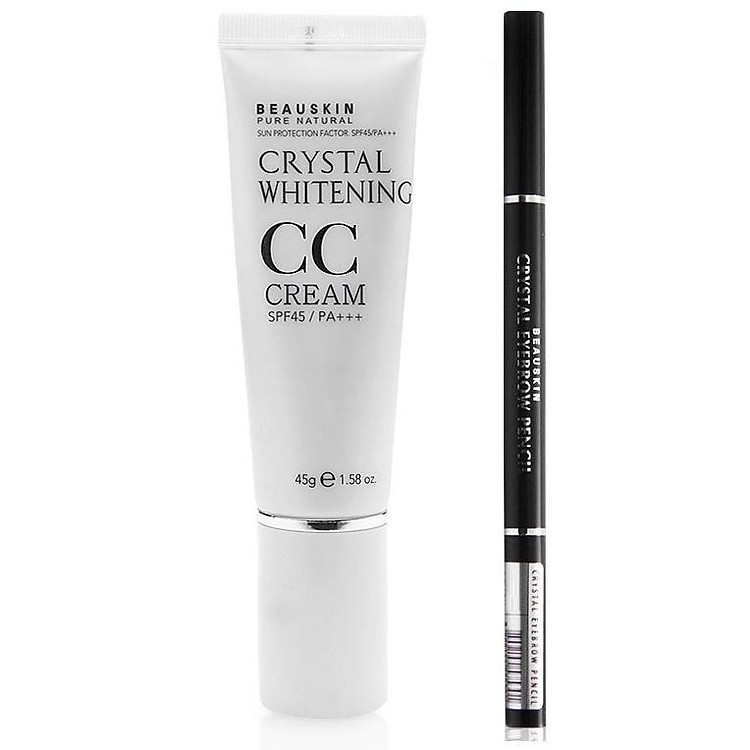Bộ sản phẩm 1 kem trang điểm CC Cream Beauskin Hàn quốc ( 45g) + 1 chì kẻ lông mày Beauskin nâu đen tự nhiên #04