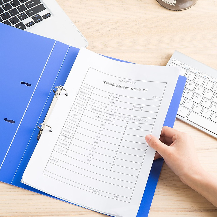 File Nhẫn 2 Càng A4 Deli - Xanh Dương (1 chiếc) - Ảnh 3