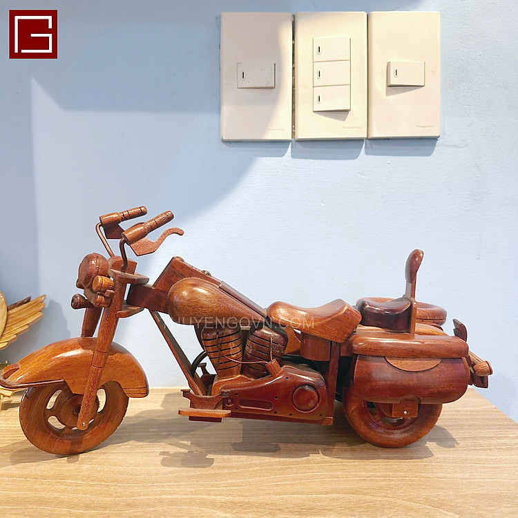 Mô Hình Mô Tô 3 Bánh Gỗ Tràm - Ảnh 7