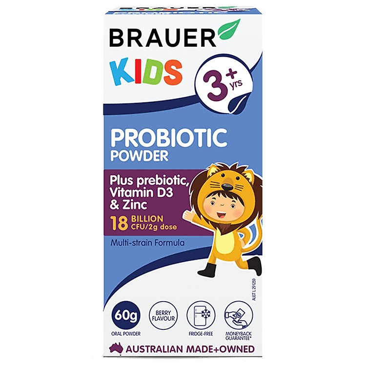 Men vi sinh Brauer Úc dạng bột dành cho trẻ trên 3 tuổi - 60g