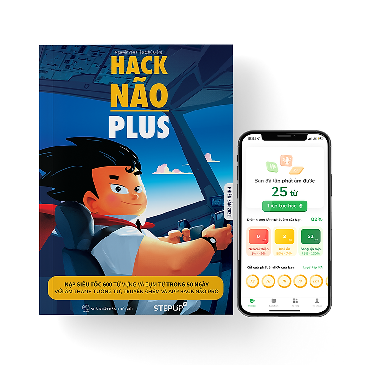 Sách - Hack Não Plus (Phiên bản 2022) - Tặng App Hack Não Pro học phát âm miễn phí