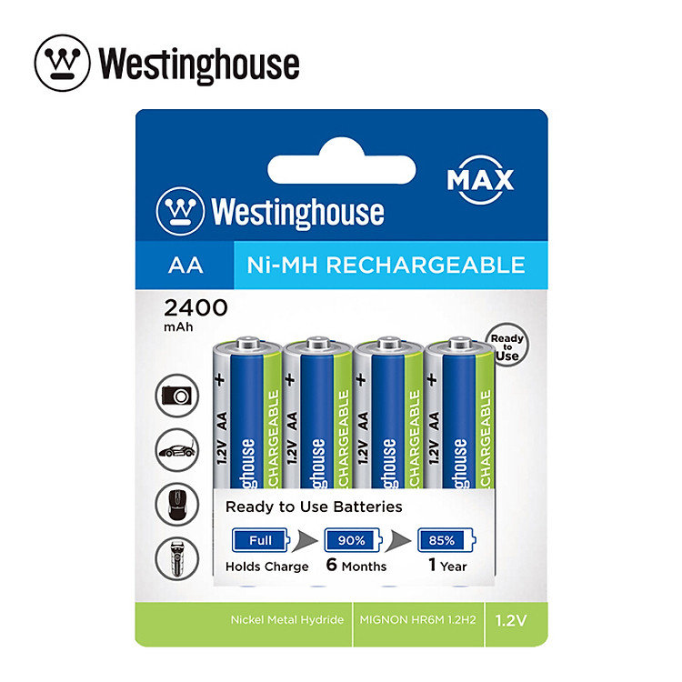 Pin AA/5 Westinghouse 2400 mAh - Vỉ 4 Cục