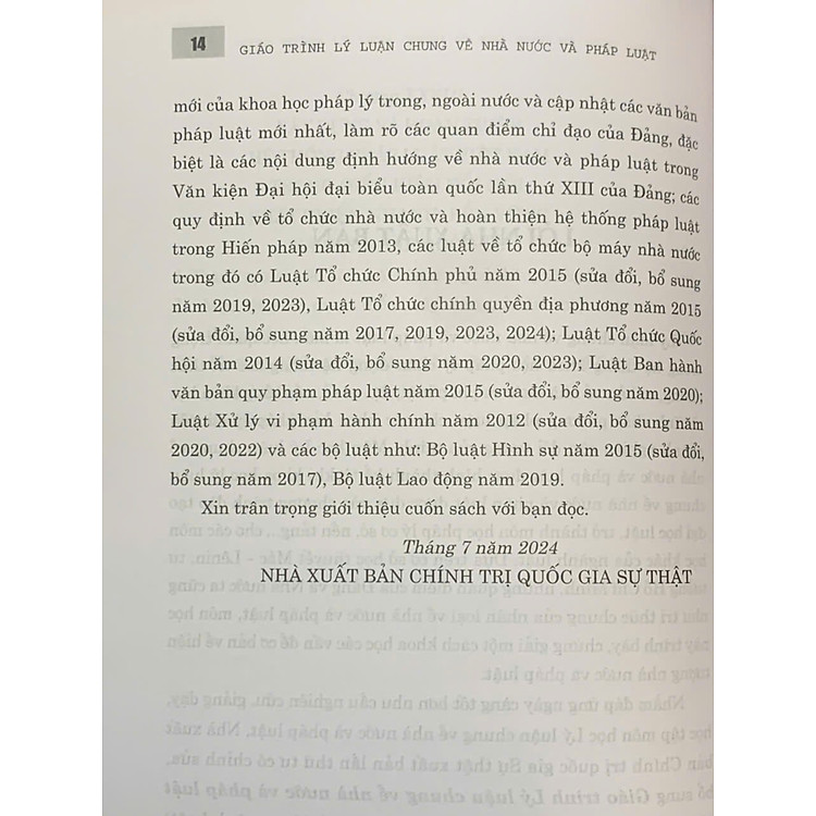 Giáo Trình Lý Luận Chung Về Nhà Nước Và Pháp Luật (Tái bản lần thứ tư, có chỉnh sửa, bổ sung) - Ảnh 3