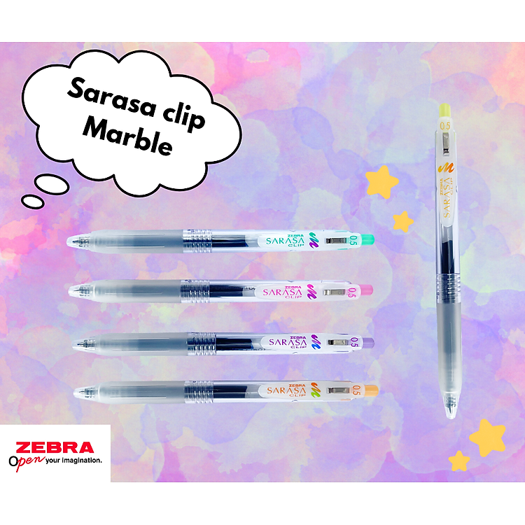 Viết Gel Zebra Sarasa Clip Marble Color 0.5mm (Mực Xanh) - Ảnh 3