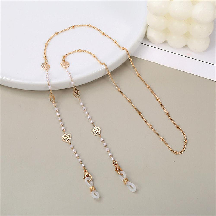 Chain kính dây đeo gọng kính phụ kiện hot trend dây chuyền đeo airpod đeo khẩu trang sáng tạo ngọc trai handmade