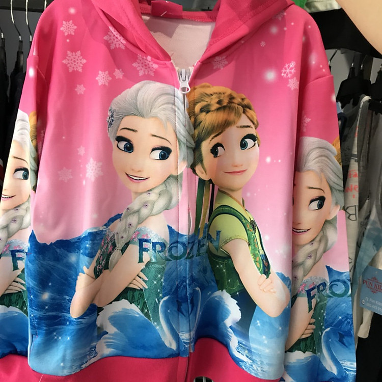 Áo Khoác Công Chúa Elsa Bé Gái- Hồng Dâu