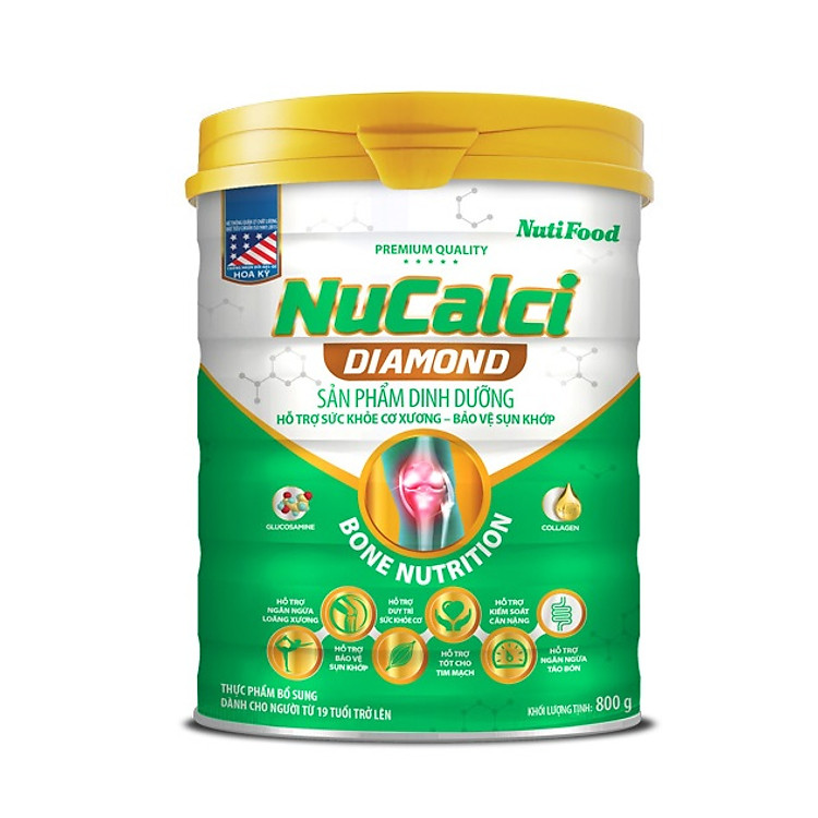 Sữa bột NutiFood Nucalci Diamond lon 800g (từ 19 tuổi)