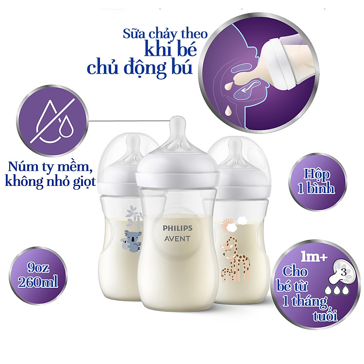 Mua Bình sữa Philips Avent 260ml cho bé Uy tín Ưu đãi - Hình ảnh 2