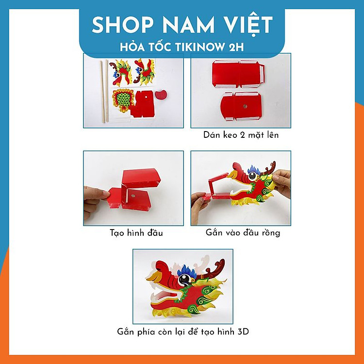 Rồng Giấy Trang Trí DIY Cỡ Lớn - Ảnh 4