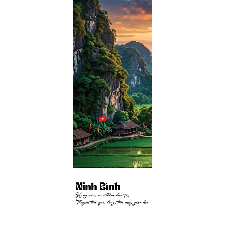 Bookmark Kẹp Sách Giấy Cứng NINH BÌNH - Tiệm Ký Ức Chill - Phụ Kiện Đánh Dấu Trang Sách Quà Tặng