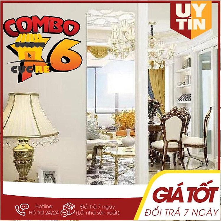 Combo 6 bộ Gương dán tường 30x30cm