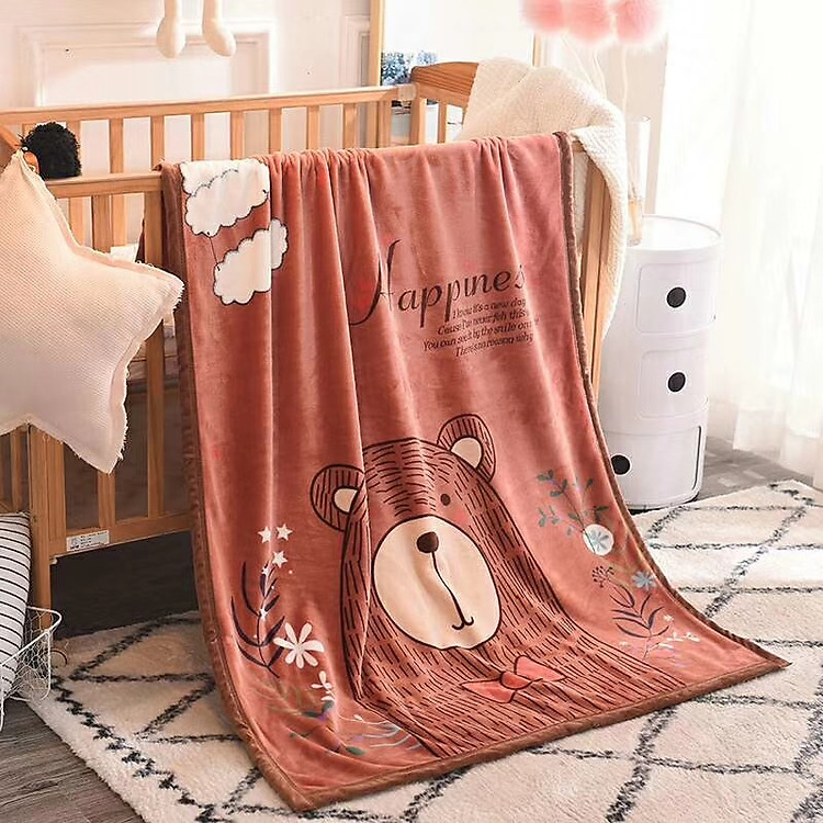 Chăn tuyết trẻ em 1 lớp kích thước 1mx1m4