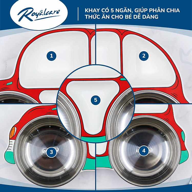 Khay ăn dặm Royalcare cao cấp - đỏ Chính hãng Giá rẻ - Hình ảnh 5