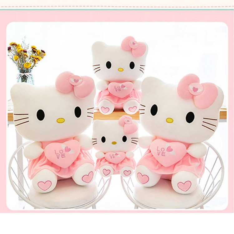 Mua Gấu bông mèo Kitty ôm tim 40cm Chính hãng Giá rẻ - Hình ảnh 3