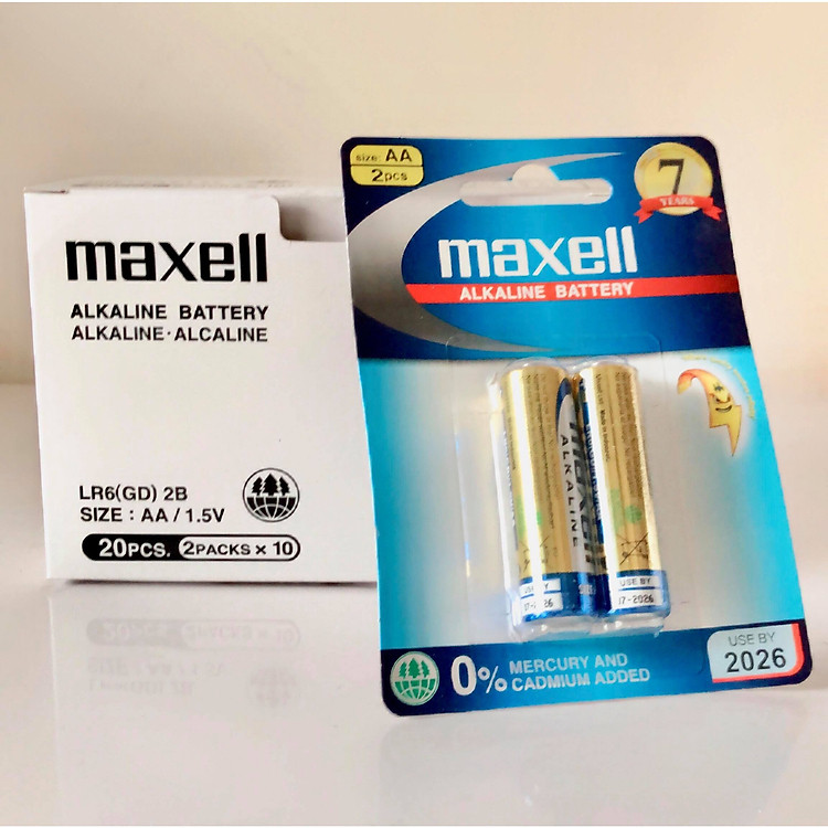 Hộp 10 cặp pin chính hãng Maxell dòng Alkaline AA cao cấp