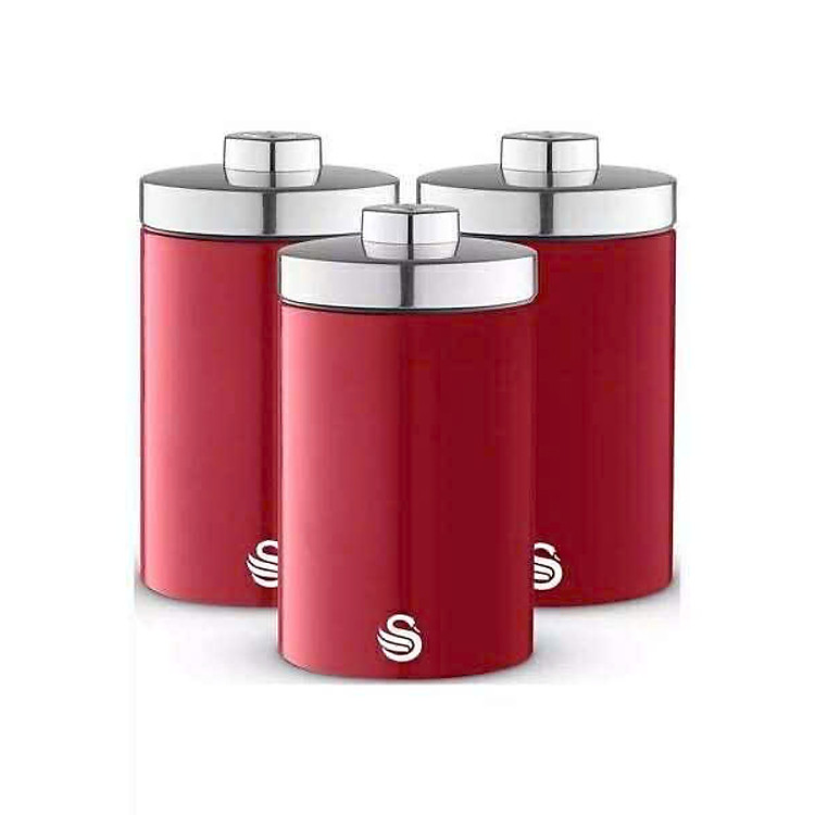 Set 3 hộp đựng cafe, trà và đường Swan Hàng chính hãng