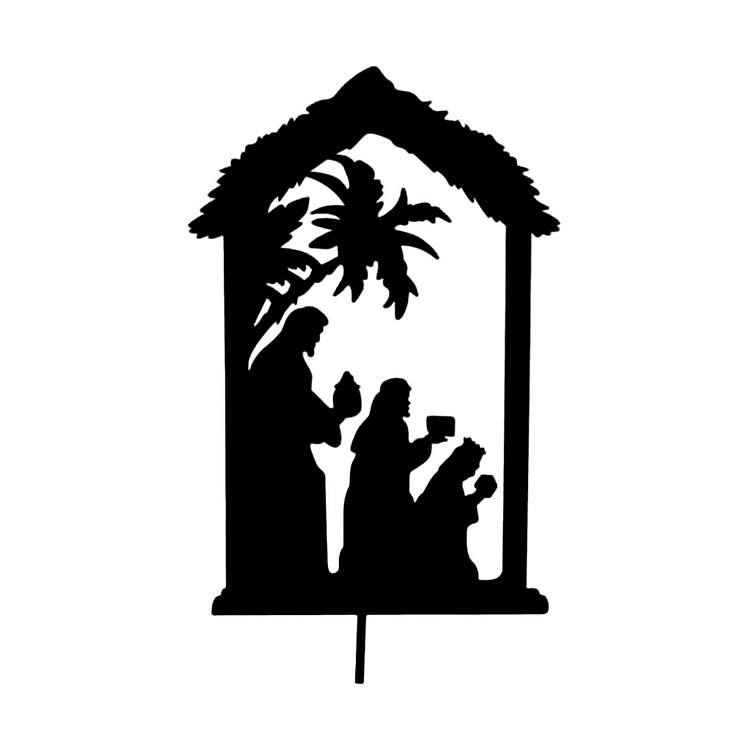 Christmas Nativity Silhouette Stake Multipurpose Sturdy Courtyard Sign