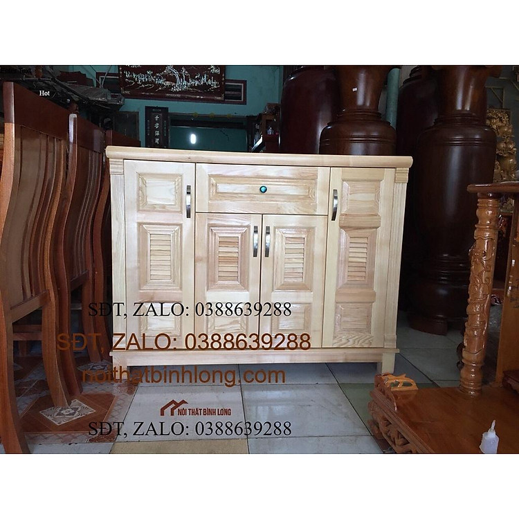 Tủ giày dép gỗ sồi tự nhiên 1m20