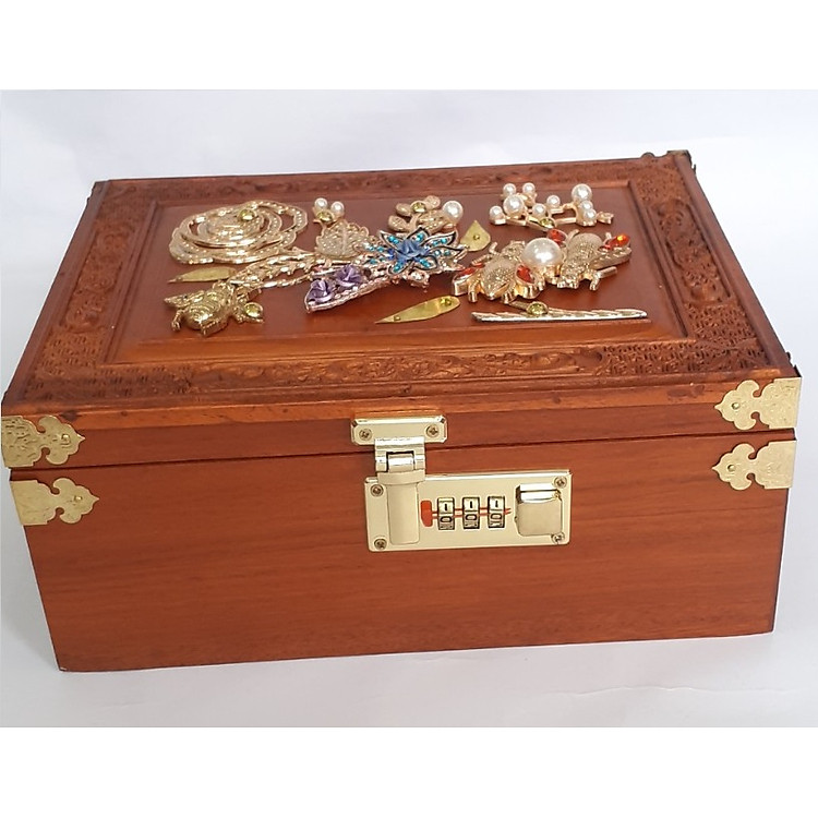 Hộp Trang Sức Khóa Gỗ Hương - Ảnh 3