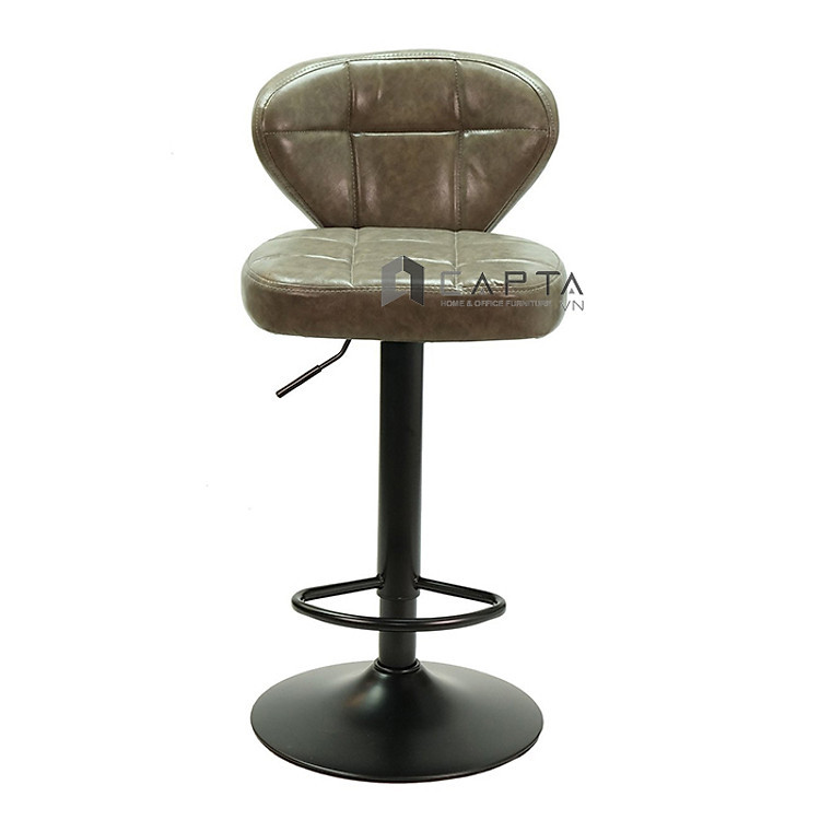 Ghế quầy bar lưng thấp CB2243A-P Nội thất Capta Nệm da pvc chân sắt tăng giảm màu đen tại hcm