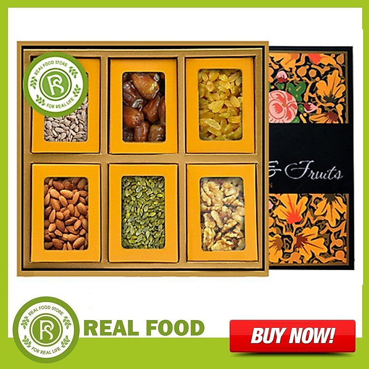 Hộp Quà Sức Khỏe: 6 Loại Hạt Dinh Dưỡng & Trái Cây Sấy Real Food Store