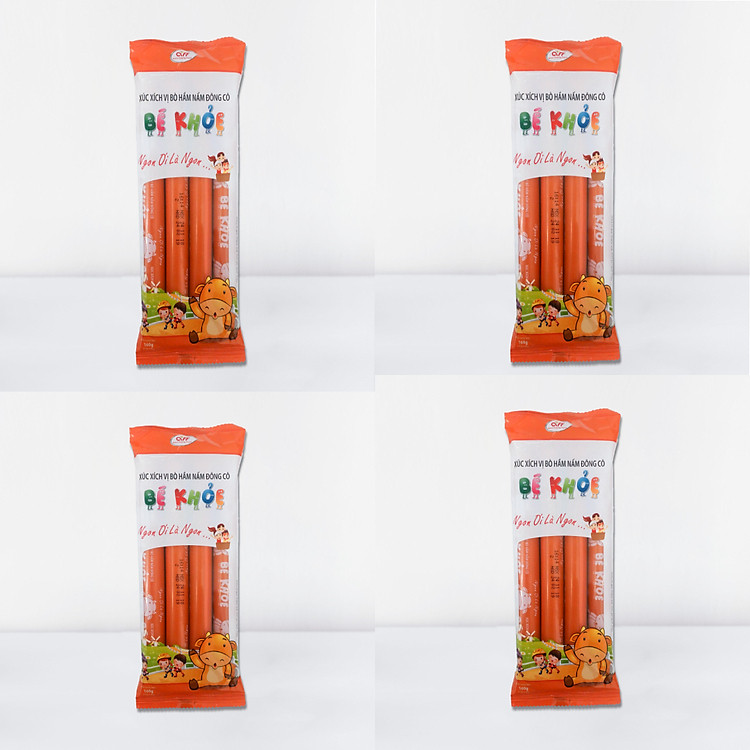 Combo 4 túi xúc xích tiệt trùng Bé Khỏe, thực phẩm dinh dưỡng cho bé ( Túi 4 cây, 40gr/ cây)