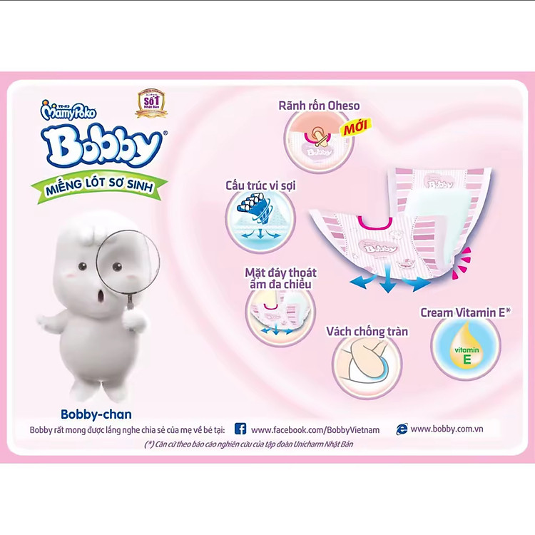 Miếng Lót Sơ Sinh Bobby NB2 60 Miếng Chính hãng Ưu đãi - Hình ảnh 3