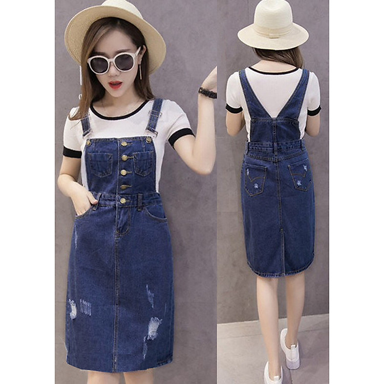 Đầm Yếm Jean Nữ Duyên Dáng