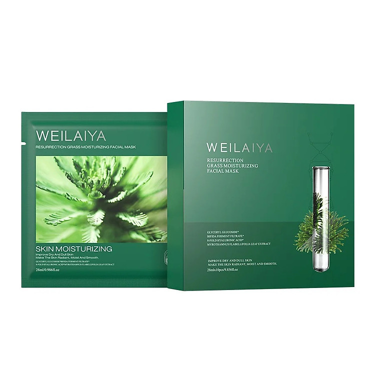 10 miếng Mặt nạ tái sinh cỏ vạn năm Weilaiya - Weilaiya Resurrection Grass Moisturizing Facial Mask