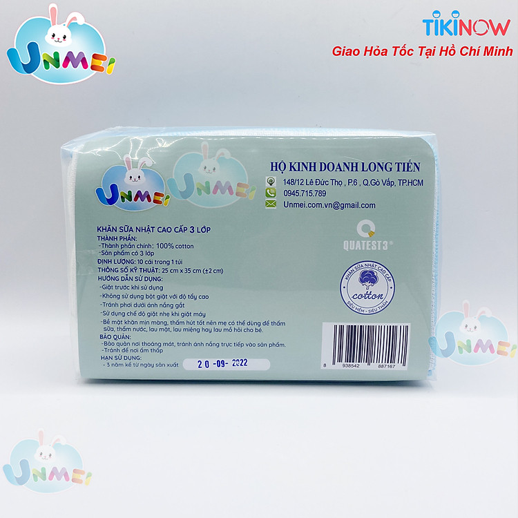 Mua Set 10 Khăn Sữa UNMEI cho Bé Chính hãng Tiết kiệm - Hình ảnh 4