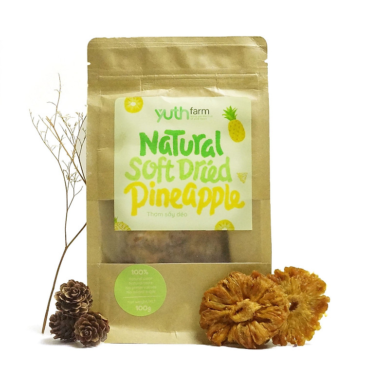 Thơm sấy dẻo Yuthfarm - Giàu vitamin C và bromelain tự nhiên (100g)