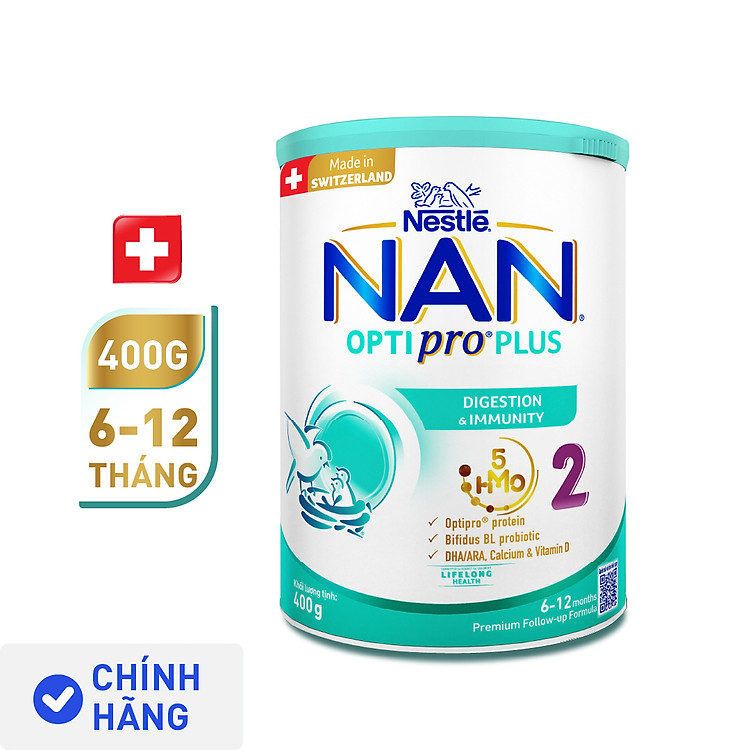 Mua Sữa bột Nestlé NAN OPTIPRO PLUS 2 400g Chất lượng Ưu đãi