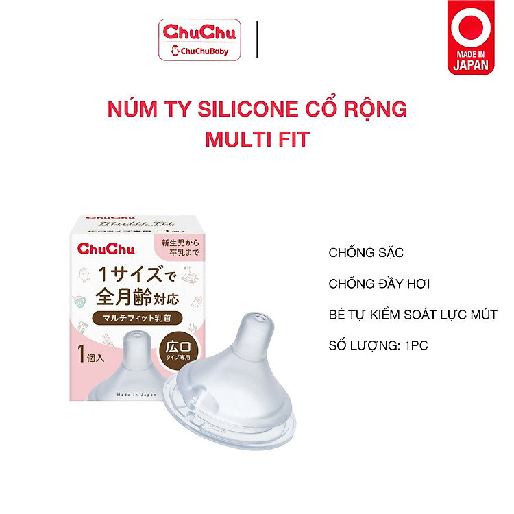 Mua Núm Ty Silicon Cổ Rộng Chống Sặc Giá rẻ - Hình ảnh 2