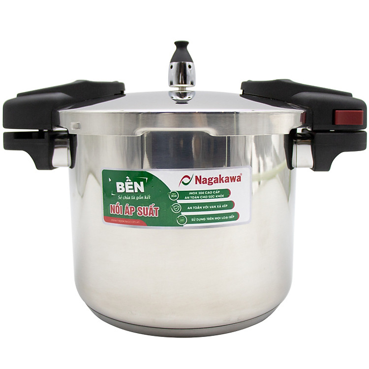 Nồi Áp Suất Cơ Inox Cao Cấp Đáy Từ Nagakawa NAG1452 (5L) - Dùng Trên Mọi Loại Bếp - Hàng Chính Hãng