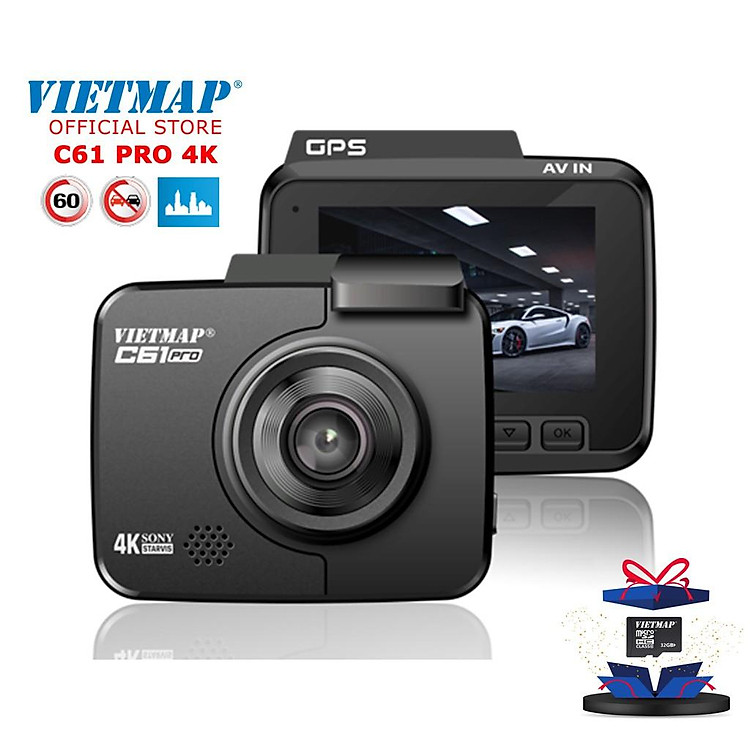 VIETMAP C61 PRO - Camera hành trình 4K Cảnh Báo Giao Thông Giọng Nói - Nâng cấp âm thanh - HÀNG CHÍNH HÃNG