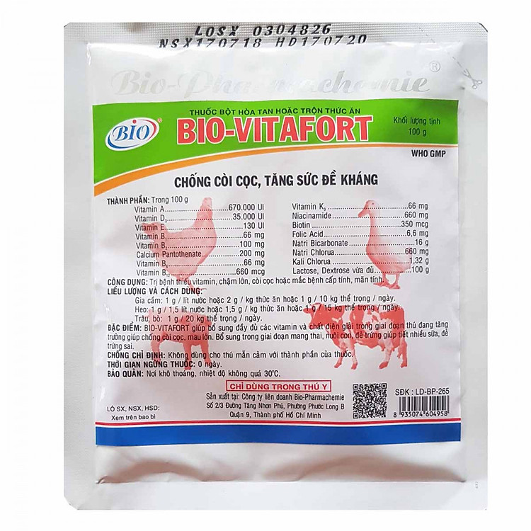 Dinh dưỡng hòa tan cho chim cảnh gà đá tràn đầy sinh lực (Gói 100g)