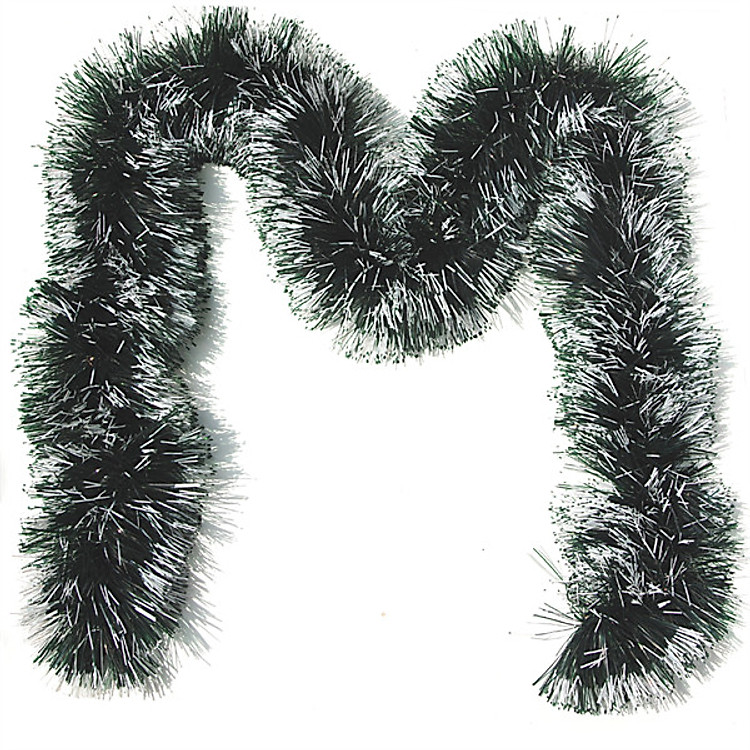 Dây đuôi chồn xanh viền trắng trang trí Noel Năm Mới dài 1,8m - Loại Lớn