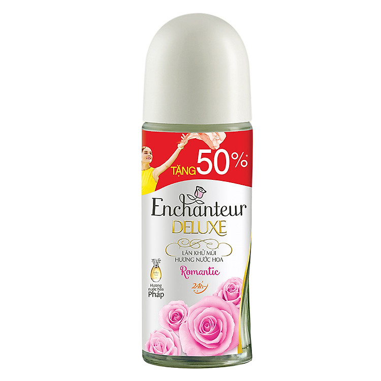Lăn Khử Mùi Toàn Thân Enchanteur Romantic (50ml) - Tặng 50% Dung Tích