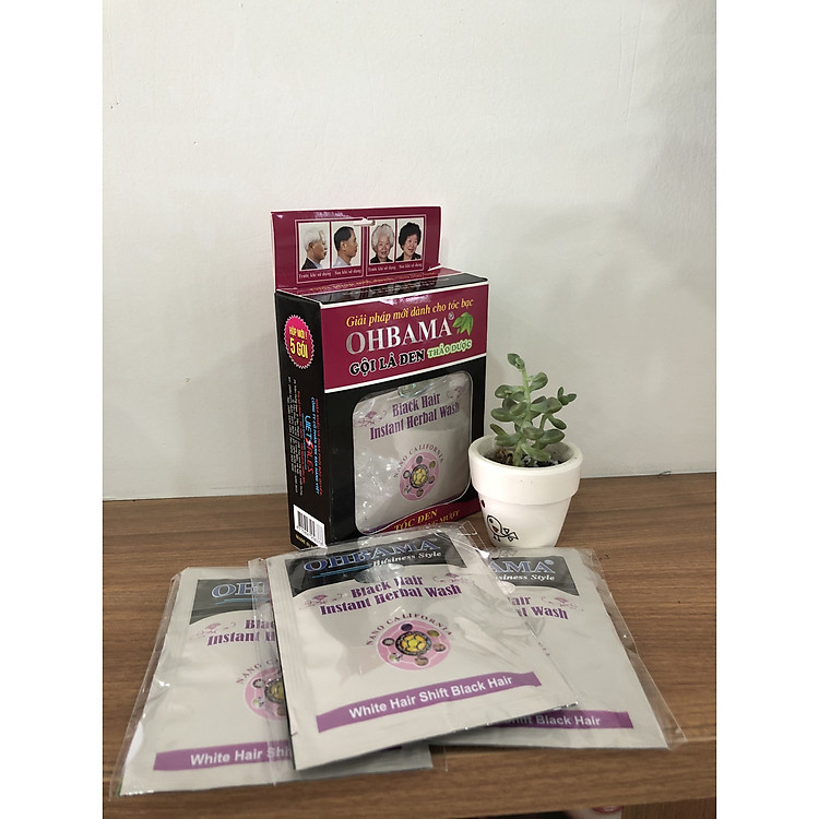Dầu gội thảo dược OHBAMA - Gội Là Đen (Hộp 5 gói)